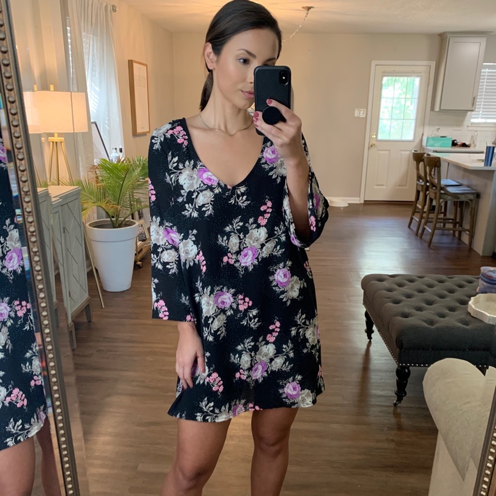 Black floral dress